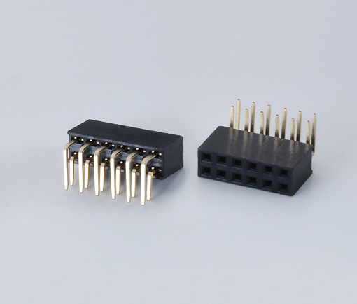 1.27mm Pitch Female Header Connector -1.27x4.6 double row 90°