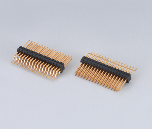 1.27mm Pitch Pin Header - Double Row SMT，plastic of single row