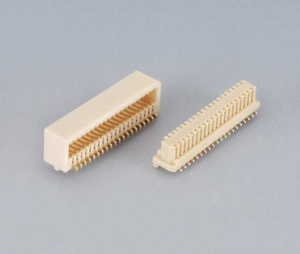 0.8mm间距 板对板连接器 立贴 侧插 高:5.2